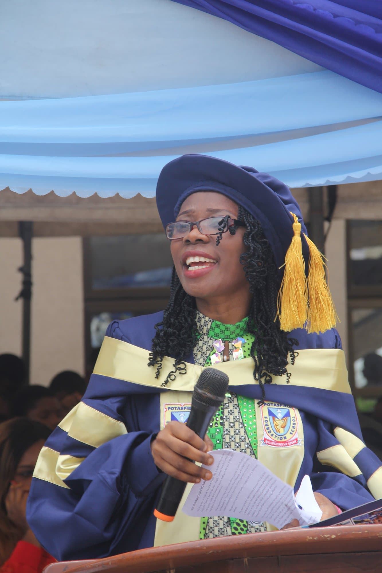 Potasfield College Student Celebrating Academic Achievement